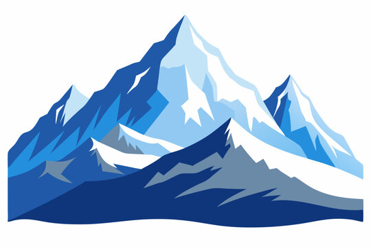 himalayan mountains vector   with white background 