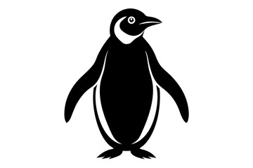 penguin	vector silhuette illustration  art vector on white background 