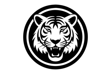 Obraz premium Tiger Head Circle Mascot Logo art vector
