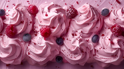 Fototapeta premium Vanilla cream with strawberries