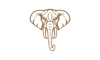 Elephant head Silhouette vector illustration
