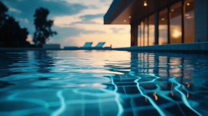 Fototapeta premium Poolside Sunset
