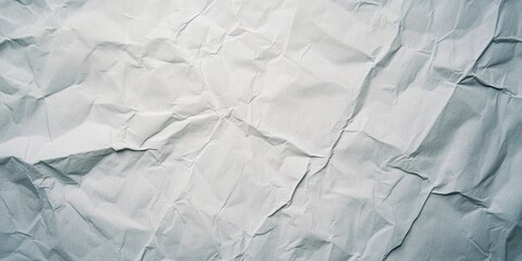 Fototapeta premium Delicate folds and creases create an intricate texture on a crumpled white sheet of paper illuminated by natural light, showcasing subtle shadows. Generative AI
