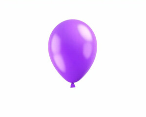 3D Purple Balloon Icon Isolated on White Background Cutout