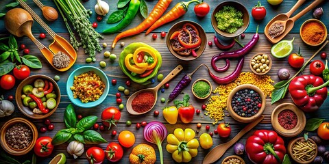 Musical Food Photography: Rhythmic & Harmonious Food Art, Vibrant Note Pattern Design