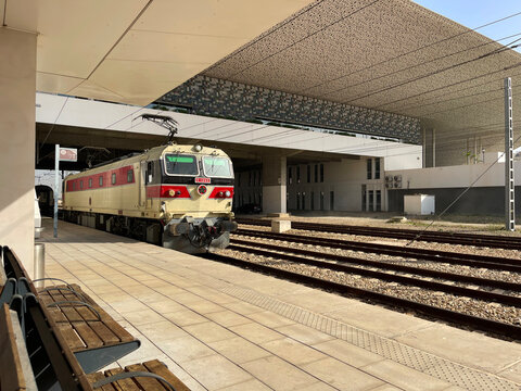 Casablanca, Morocco - 06 12 2024: Casablanca port train station toward Rabat