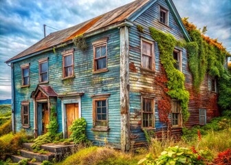 Fototapeta premium Newfoundland Watercolor Clipart: Urban Exploration Photography - Vintage Cityscapes & Rustic Architecture