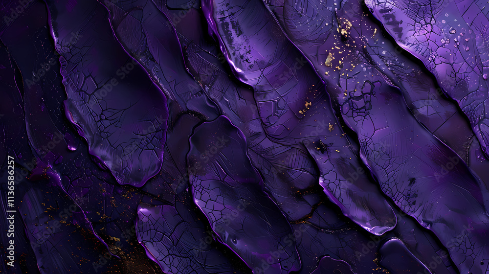 Aufkleber deep purple abstract: a mesmerizing abstract background with rich, deep purple hues and subtle golde