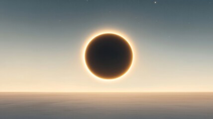 A stunning view of a total solar eclipse from space, with the glowing corona of the Sun framing the dark silhouette of the Moon