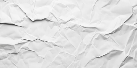 Fototapeta premium A close-up view of crumpled white paper showcases various folds and shadows, creating an intriguing texture perfect for design or craft projects. Generative AI