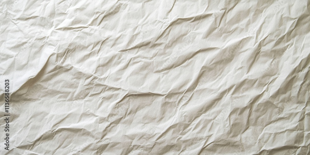 Poster a close-up view of crumpled white paper displaying intricate textures and folds. the surface catches