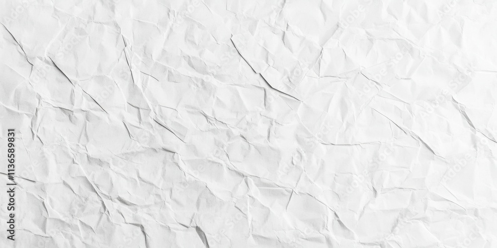 Poster the surface features a crumpled white paper texture with various folds, creating a dynamic visual ef