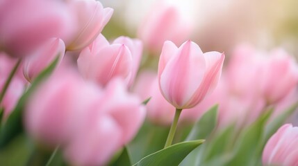 Fototapeta premium A traditional windmill surrounded by tulip fields in full bloom, Dutch countryside charm.