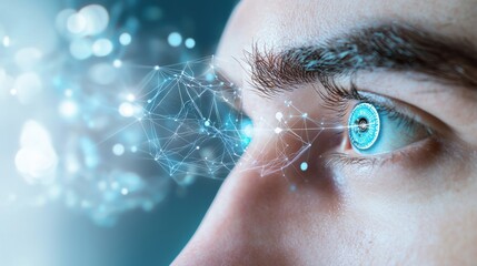 Eye Tracking Technology Medical professional using eye tracking technology to diagnose eye conditions and monitor patient progress, showcasing healthcare innovation.