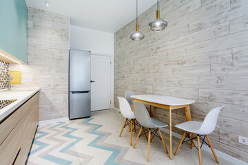 Modern renovated kitchen with flat design