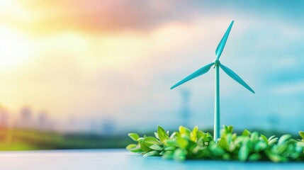 Train Environmental Sustainability Close up of a wind turbine farm powering a hyperloop station, emphasizing renewable energy and eco friendly travel.