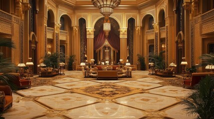 Obraz premium grand palace lobby interior design
