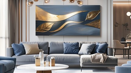 modern wall fram for canvas art luxurious leaves 3D decor for home walls	