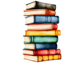 Colorful Stack of Books: A Vibrant Display of Knowledge and Imagination in Art