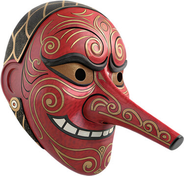 Iconic Traditional Japanese Tengu mask clipart symbolizing strength, mystery, and cultural heritage.