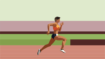 Obraz premium Women Running On The Track