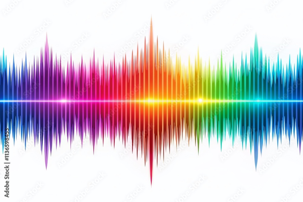 Poster panoramic sound wave equalizer: voice message audio visualizer, vortex sonar, sunburst signal