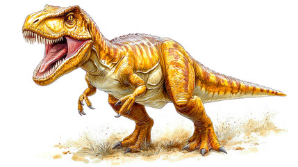 Fototapeta premium Roaring Tyrannosaurus Rex illustration.