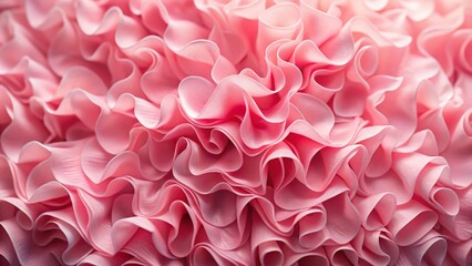 Obraz premium Pink Ruffle Background, Seamless Pattern, Cute Texture, Studio Backdrop, Aesthetic Wallpaper, Girly Design, Sweet Photography Prop