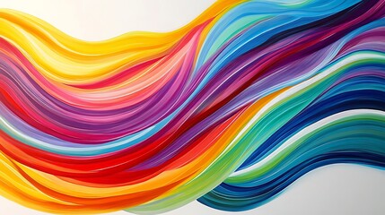 Obraz premium Vibrant rainbow-colored lines flowing in a fluid motion