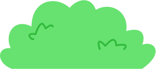 Green Bush doodle flat
