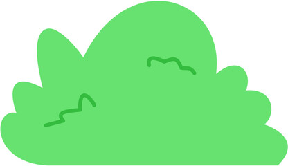 Green Bush doodle flat