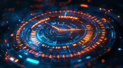 Fototapeta premium Digital clock concept futuristic interface graphic design abstract