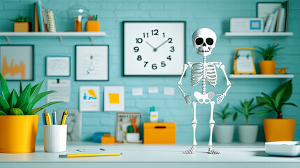 Skeleton in modern office.