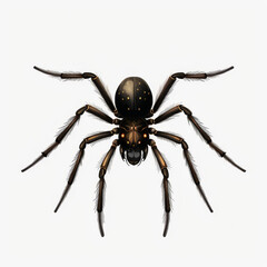 Obraz premium A close-up of a spider on a white background showcasing its hairy legs and creepy features