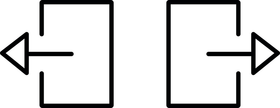 "Exit and Enter Icon Design for Navigation and Access"