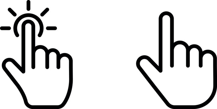 "Interactive Hand Cursor Click Icon for User Engagement"