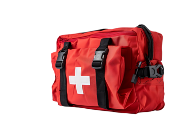 A First Aid Kit Bag, Isolated on a Transparent Background, Perfect for Medical or Emergency-Themed Designs