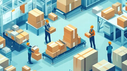 efficient warehouse workers managing inventory and logistics