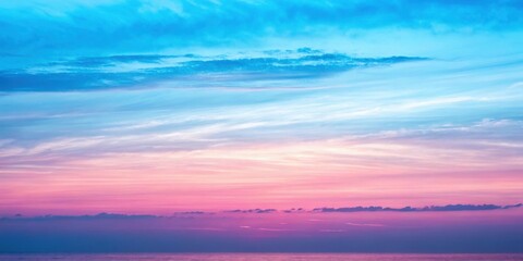 Fototapeta premium A Serene Panorama of Pastel Hues in the Sky at Twilight, Capturing the Tranquil Beauty of a Gentle Horizon