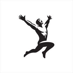 silhouettes of jumping people