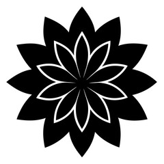 Lotus blossom Mandala silhouette  vector art illustration