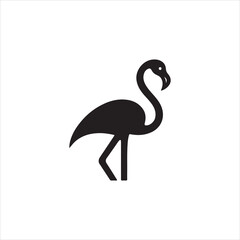 flamingo silhouette isolated on white