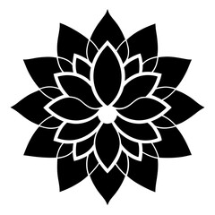 Lotus blossom Mandala silhouette  vector art illustration
