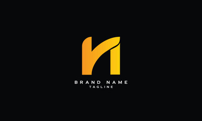 RN, NR, Abstract initial monogram letter alphabet logo design