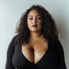 plus size female model, body positive concept
