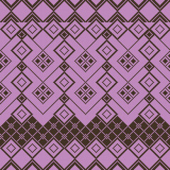 Geometric pixel pattern tribal ethnic fabric style. Abstract geometric ethnic seamless pattern. Geometric ethnic pattern design for clothing, textile, wrapping, background, wallpaper, carpet, embroide