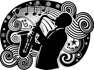 person with saxophone