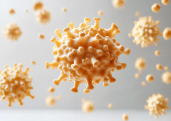 Virus Particles are floating in the air