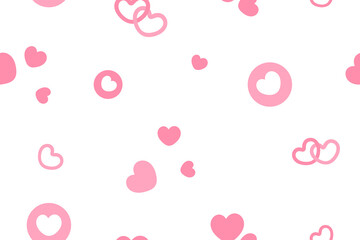 Seamless Valentine’s vector pattern with pink hearts. Sweet and cute design, perfect for gift wrap, backgrounds, fabrics, and carpets.