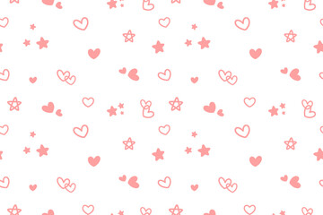 Seamless Valentine’s vector pattern with pink hearts. Sweet and cute design, perfect for gift wrap, backgrounds, fabrics, and carpets.